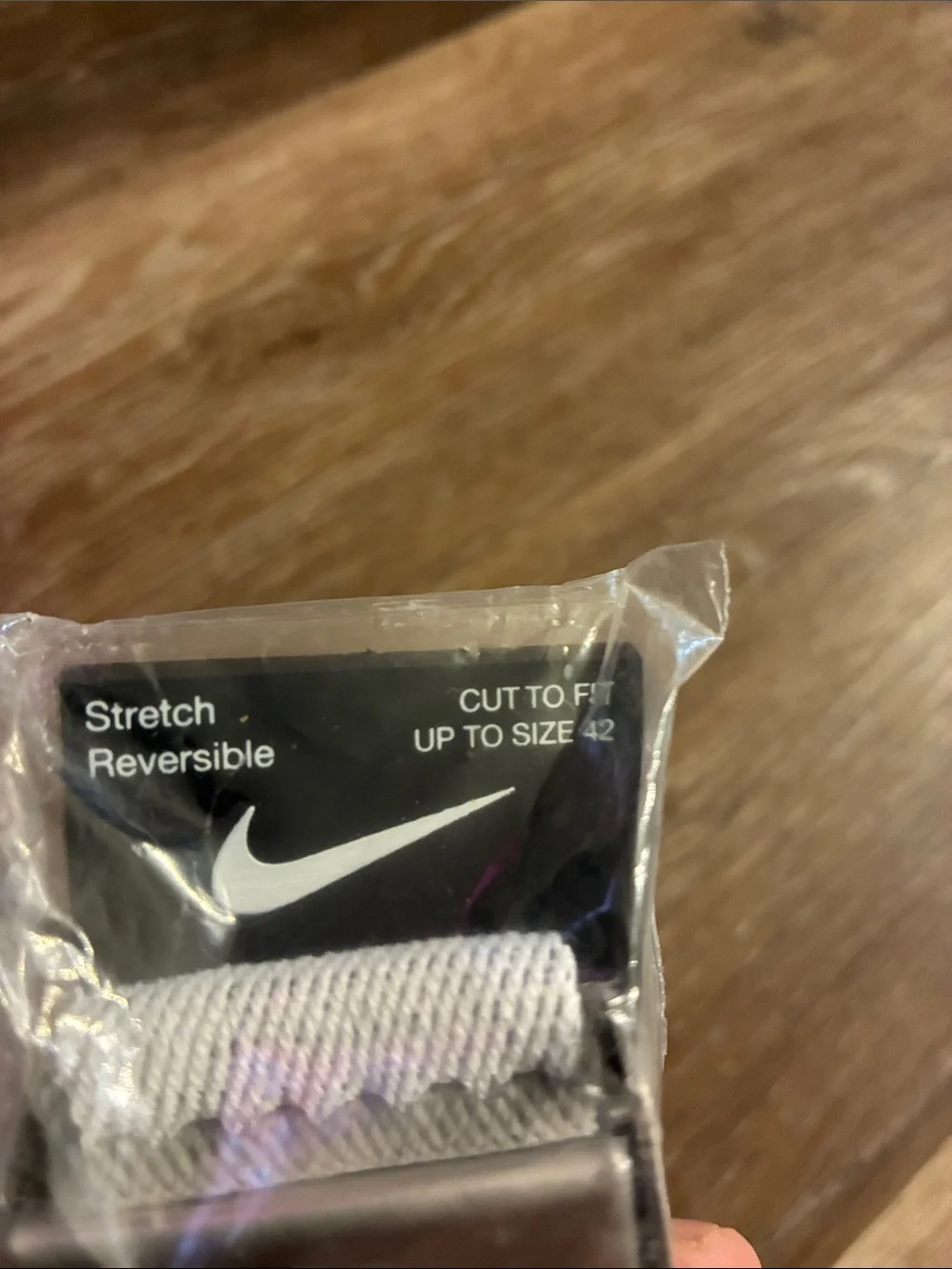 Nike White Men’s Webbed Fabric Belt with Silver Buckle